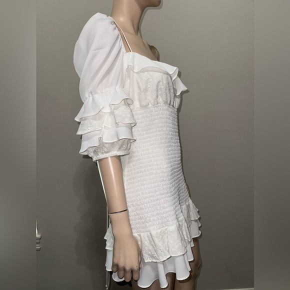 For Love & Lemons Bora Bora Ruffle Mini Dress L - Picture 8 of 11